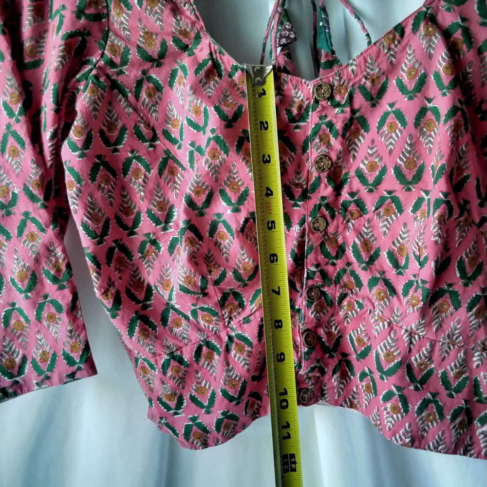 Elegant Pink Patterned Blouse - image 6